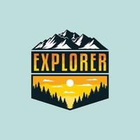 illustration de l'explorateur d'aventures pour la conception d'un badge ou d'un tshirt en plein air vecteur