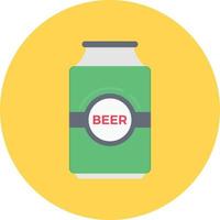 icône plate de cercle de bouteille de bière vecteur