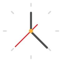 icône plate de l'heure de l'horloge vecteur