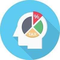 icône plate de cercle de graphique fiscal vecteur