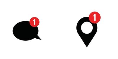conception d'icône de notification de zone de message et d'épingle simple et propre vecteur