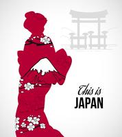 Illustration silhouette geisha vecteur