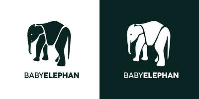 création de logo d'illustration d'éléphant simple et attrayante vecteur