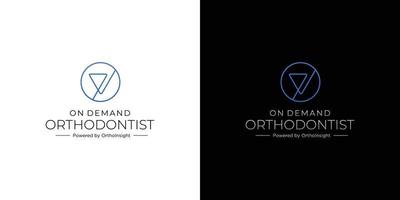 conception de logo de spécialiste en orthodontie dentaire moderne et sophistiquée 1 vecteur