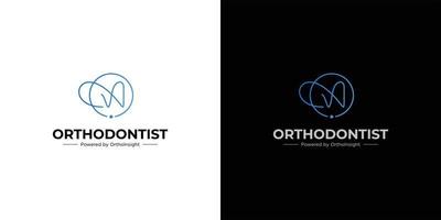 conception de logo de spécialiste en orthodontie dentaire moderne et sophistiquée 2 vecteur