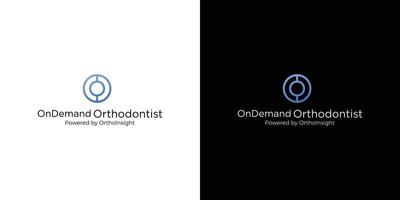 conception de logo de spécialiste en orthodontie dentaire moderne et sophistiquée 3 vecteur
