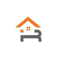 r home design logo moderne et professionnel vecteur