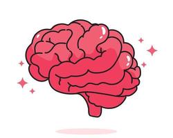 cerveau anatomie humaine biologie organe corps système soins de santé et médical illustration d'art de dessin animé dessiné à la main