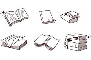 livre cahier doodle dessinés à la main icône symbole concept d'éducation vecteur