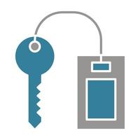 icône de deux couleurs de glyphe de clé d'hôtel vecteur