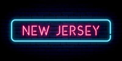 enseigne au néon du new jersey. vecteur