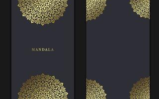 fond orné de mandala or de luxe pour invitation de mariage, couverture de livre vecteur