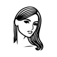 femme tête lineart illustration. un ligne style dessin. femme ligne art minimaliste logo. vecteur