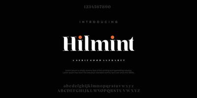 hilmint serif police de conception classique illustration vectorielle de lettres de l'alphabet. vecteur