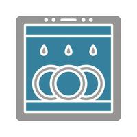 icône de deux couleurs de glyphe de lave-vaisselle vecteur