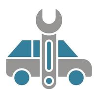 icône de deux couleurs de glyphe de réparation de voiture vecteur
