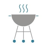 icône de deux couleurs de glyphe de barbecue vecteur