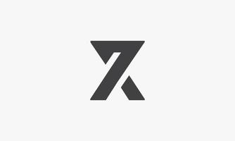 concept de logo x ou x7 ou 7x isolé sur fond blanc. vecteur