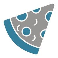 icône de deux couleurs de glyphe de tranche de pizza vecteur
