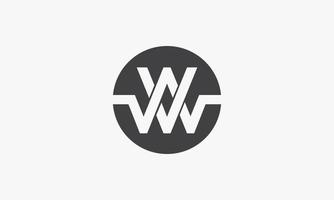 concept de logo cercle vw ou wv isolé sur fond blanc. vecteur
