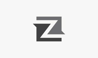 z lettre logo carré isolé sur fond blanc. vecteur