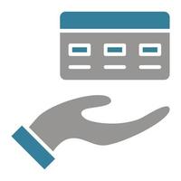 icône de deux couleurs de glyphe de paiement par carte de crédit vecteur