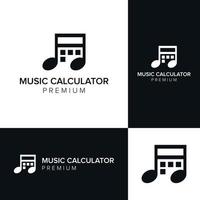 modèle de vecteur d'icône de logo de calculatrice de musique