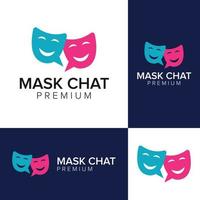 masque chat logo icône vecteur modèle