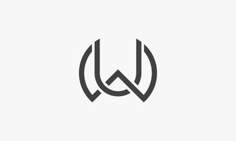 concept de logo lettre wu ou uw isolé sur fond blanc. vecteur