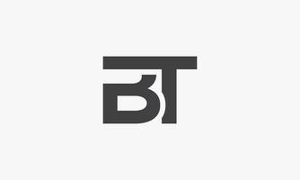 bt lettre logo connecté concept isolé sur fond blanc. vecteur