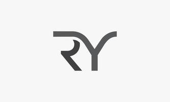 concept de logo lettre ry isolé sur fond blanc. vecteur