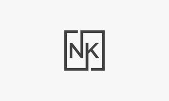 concept de logo carré nk isolé sur fond blanc. vecteur