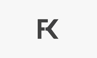 Concept de logo lettre fk isolé sur fond blanc vecteur