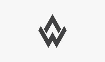 lettre aw ou wa logo isolé sur fond blanc. vecteur