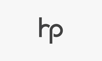lettre minuscule hp logo isolé sur fond blanc. vecteur