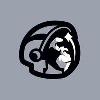 icône abstraite de chimpanzé astronaute vecteur