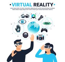 Affiche colorée de réalité virtuelle vecteur