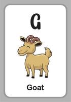 cartes mémoire éducation alphabet animal - g pour chèvre vecteur