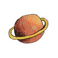 icône plate de planètes colorées de dessin animé vecteur