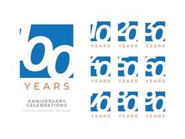 modèle de collection de logo de célébration d'anniversaire vecteur