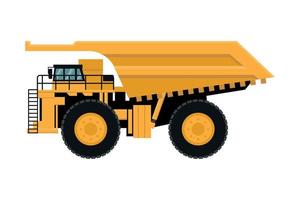 vecteur de camion minier géant jaune sur fond blanc