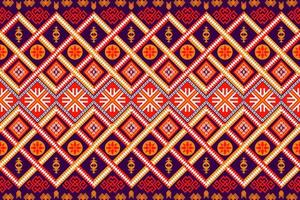 beau motif d'art ethnique géométrique traditionnel. conception pour tapis, papier peint, vêtements, emballage, batik, tissu, illustration vectorielle. figure le style de broderie tribal. vecteur