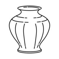 icône de vase en porcelaine. doodle dessinés à la main ou style d'icône de contour vecteur