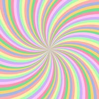 fond de tourbillon arc-en-ciel. arc-en-ciel pastel radial de spirale torsadée. illustration vectorielle. vecteur