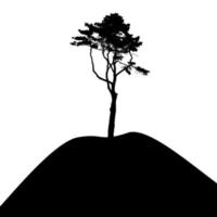 silhouette d'arbre isolé sur fond blanc. illustration vectorielle vecteur