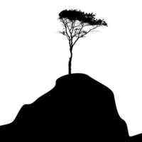 silhouette d'arbre isolé sur fond blanc. illustration vectorielle vecteur