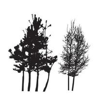 silhouette d'arbre isolé sur fond blanc. illustration vectorielle vecteur