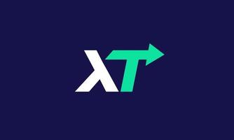 création de logo XT. création de logo lettre xt avec un style moderne et épuré vecteur