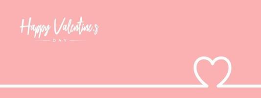 bannière de la Saint-Valentin sur fond rose avec des souhaits de joyeuses fêtes, style moderne. modèle pour flyer, invitation et carte de voeux pour les vacances. illustration vectorielle. vecteur