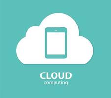 concept de cloud computing sur différents appareils électroniques. vecteur